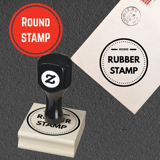 Uw Business Logo Custom Round Rubberstempel