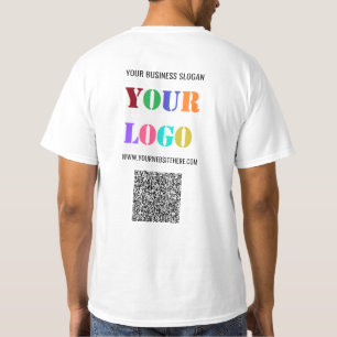 Uw Business Logo Custom Tekst en QR Code T-shirt