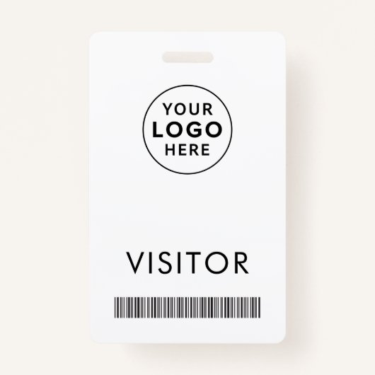 Uw Business Logo en Barcode Visitor ID Badge (Voorkant)