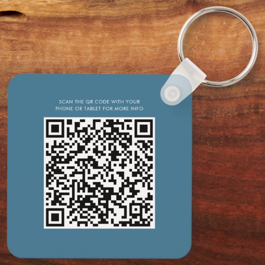 Uw Business Logo en QR Code Medewerkers Swag Sleutelhanger (Achterkant)