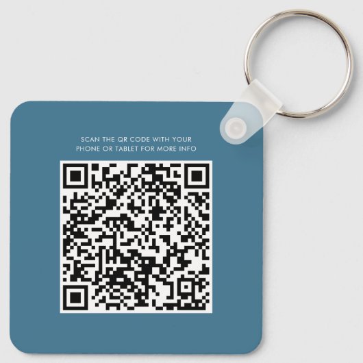 Uw Business Logo en QR Code Medewerkers Swag Sleutelhanger (Achterkant)