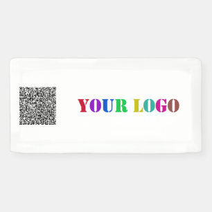 Uw Business Logo en QR Code Promotiebanner Spandoek