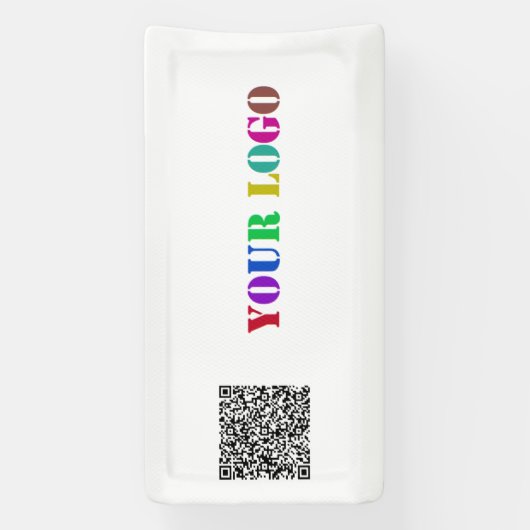 Uw Business Logo en QR Code Promotiebanner Spandoek (Verticaal)
