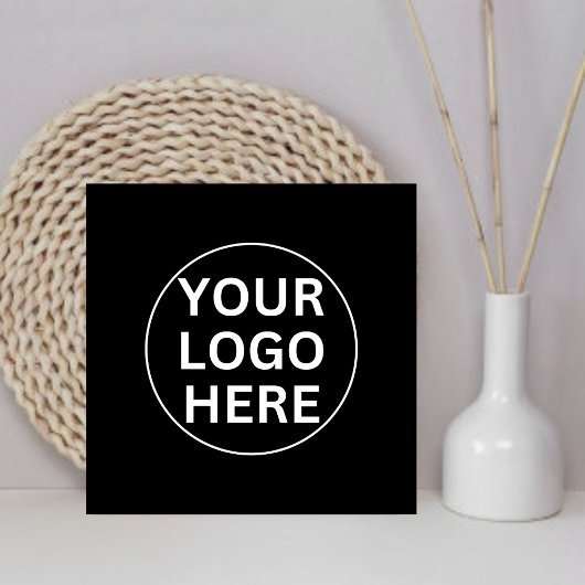 Uw Business Logo L Modern Black & White Branded Tegeltje