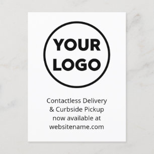 Uw Business Logo Levering en Curbside Pickup Aankondigingskaart