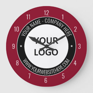 Uw Business Logo Naam Info Klok Kleuren kiezen