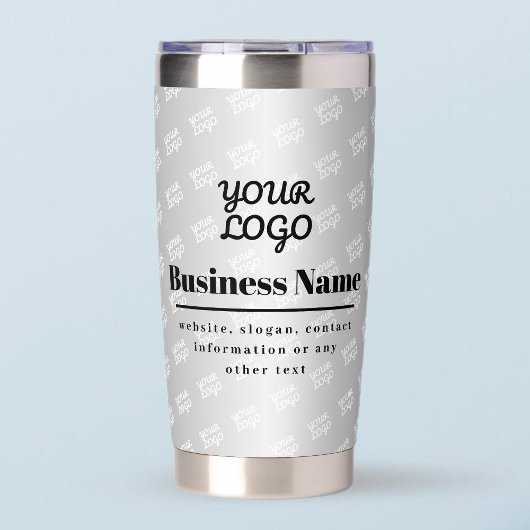 Uw Business Logo Pattern & Zwarte Tekst Geïsoleerde Drinkbeker