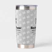 Uw Business Logo Pattern & Zwarte Tekst Geïsoleerde Drinkbeker (Links)