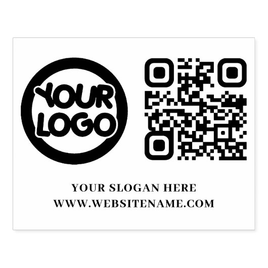 Uw Business Logo QR Code Aangepaste Rubber Stamp Rubberstempel (Afrduk)