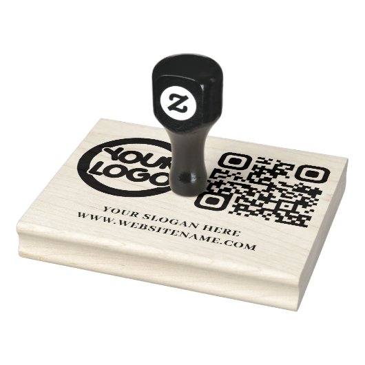 Uw Business Logo QR Code Aangepaste Rubber Stamp Rubberstempel (Stempel)