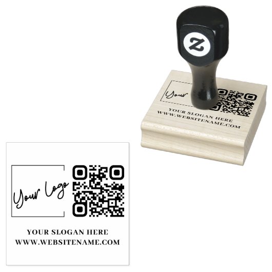Uw Business Logo QR Code Aangepaste Rubber Stamp Rubberstempel (Gestempeld)