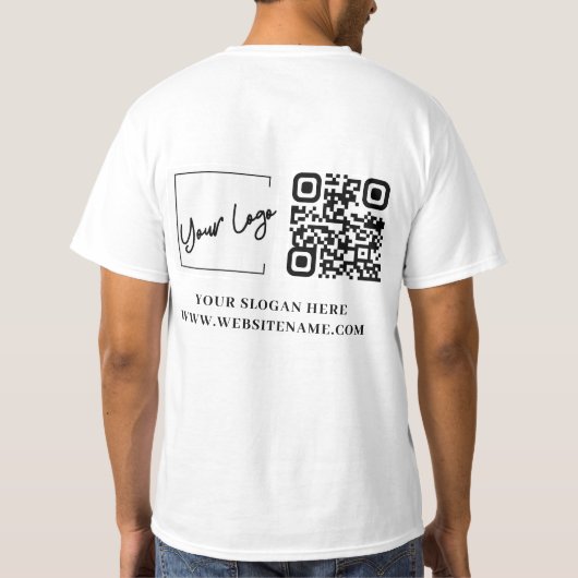 Uw Business Logo QR Code Custom T-shirt (Achterkant)