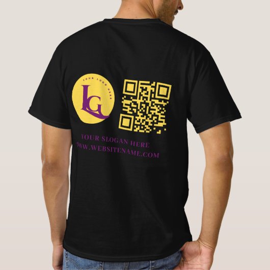Uw Business Logo QR Code Custom T-shirt (Achterkant)