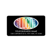 Uw Business Logo Simple Black Retouradres Etiket (Voorkant)