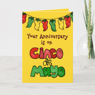 Uw Cinco DE Mayo Jubileum-mag het Heet zijn! Kaart