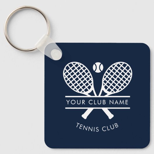 Uw clubnaam Tennis Team Spelers Custom Sleutelhanger (Voorkant)