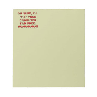 Uw computer gratis herstellen? notitieblok