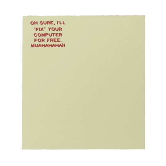 Uw computer gratis herstellen? notitieblok (Voorkant)