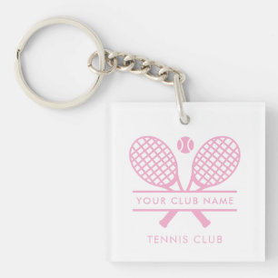 Uw Country Club naam Tennis Team elke kleur Sleutelhanger