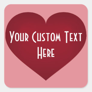 Uw Custom Text crimson hart Vierkante Sticker