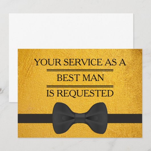 Uw dienst als Groomsman Beste man Verzoek Kaart (Voorkant / Achterkant)