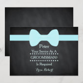 Uw dienst als Groomsman Black Chalkboard Bow Kaart (Voorkant / Achterkant)