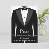 Uw dienst als Ring Bearer Groomsman Kaart (Staand voorkant)