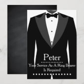 Uw dienst als Ring Bearer Groomsman Kaart (Voorkant / Achterkant)