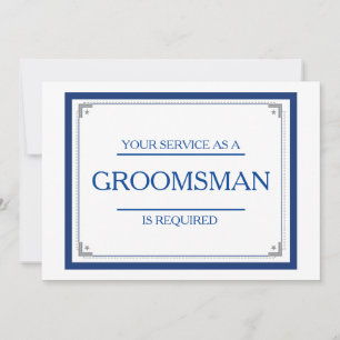 Uw dienst wordt gevraagd als Groomsman Uitnodiging
