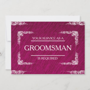 Uw dienst wordt gevraagd als Groomsman Uitnodiging
