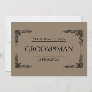 Uw dienst wordt gevraagd als Groomsman Uitnodiging