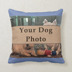 Uw Dog Photo Pillow, uw kleuren, tekst, Afbeelding Kussen