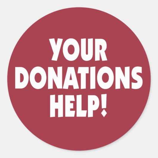 Uw Donatie Help-sticker Ronde Sticker (Voorkant)