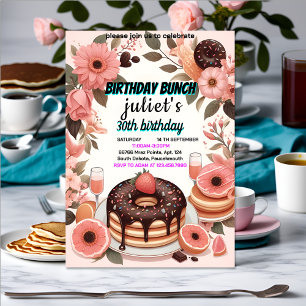 uw Donut pannenkoek volwassen roze Brunch 30e verj Kaart