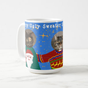 Uw drie katten Draag lelijke kersttruien Foto Koffiemok