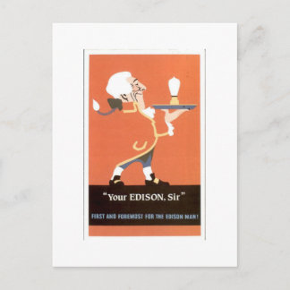 Uw Edison Mijnheer Vintage Reclame Illustratie P Briefkaart