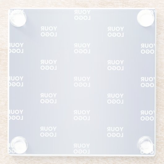 Uw eenvoudige herhalende Logo | Blauwe helling Glazen Onderzetter (Achterkant)