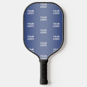 Uw eenvoudige herhalende Logo | Blauwe helling Pickleball Paddle (Voorkant)