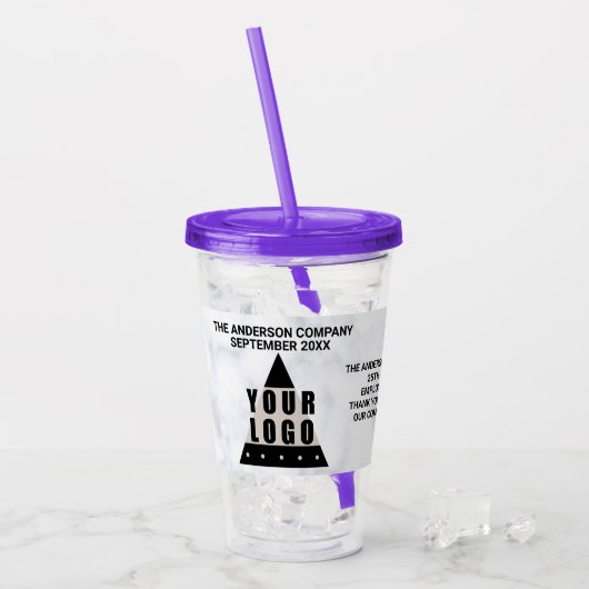 Uw eenvoudige, moderne Logo Acryl Drinkbeker (Voorkant ijs)