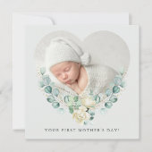 Uw eerste bloemenfoto Moederdag Flat Kaart (Voorkant)
