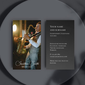Uw eigen foto Jazz musicus Visitekaartje