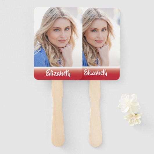 Uw eigen foto-monogram Afstuderen hand-fan Handwaaier (Voorkant en achterkant)