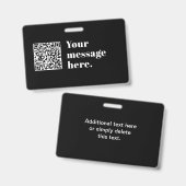 Uw eigen geüploade QR-code en bewerkbare retro-tek Badge (Front & Back)