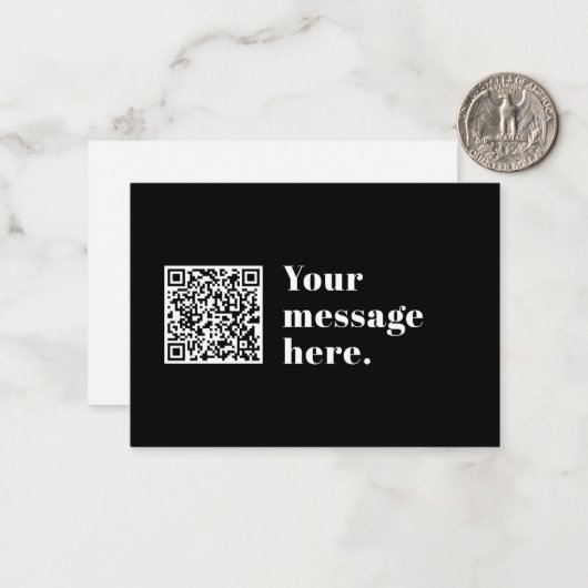 Uw eigen geüploade QR-code en bewerkbare retro-tek Notitiekaartje (Voorkant / Achterkant in situ)