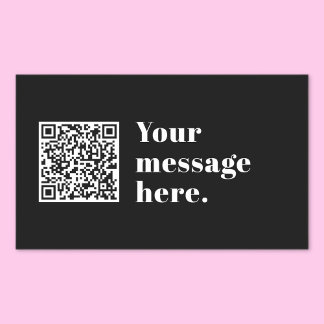 Uw eigen geüploade QR-code en bewerkbare retro-tek Rechthoekige Sticker