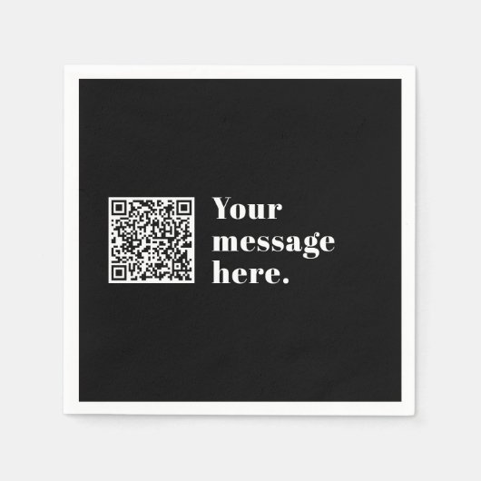 Uw eigen geüploade QR-code en bewerkbare retro-tek Servet (Voorkant)