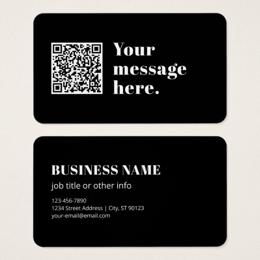 Uw eigen geüploade QR-code en bewerkbare retro-tek Visitekaartje (Voorkant /achterkant)