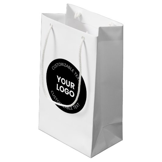 Uw eigen geüploade zakelijke Logo met bewerkbare t Klein Cadeauzakje (Achterkant Gekanteld)