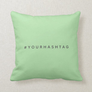 Uw eigen hashtag   Modern Trending Mint Green Kussen