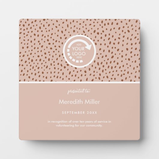 UW EIGEN LOGO Beige & Boho Brown Fotoplaat (Voorkant)